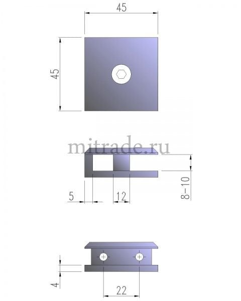Коннектор стекло-стена MT-022-1S cp