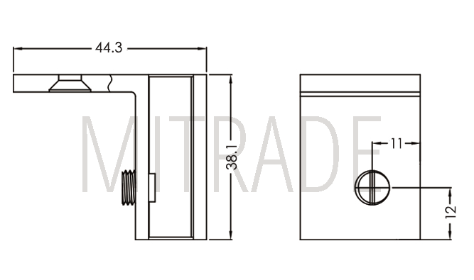 Коннектор стекло-стенка левый MT-B00UL cp Коннектор стекло-стенка левый MT-B00UL cp