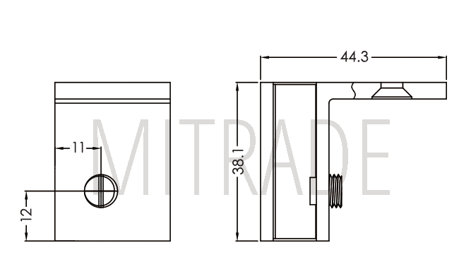 Коннектор стекло-стенка правый MT-B00UR cp Коннектор стекло-стенка правый MT-B00UR cp
